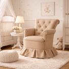Poltrona Amamentação Quarto Bebê Confortável Descanso Sala Leitura Suede Bege