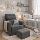Poltrona Amamentação Suede Puff Bebê Reclinável Retrátil Duda Poltrona Amamentação Suede Puff Bebê Reclinável Retrátil Duda