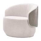 Poltrona Ananda Giratoria Bege Claro Acabamento material sintético Cinza 75cm - 61784