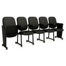 Poltrona Auditório Rebatível 05 Lugares Linha Premium - material sintético Preto - 38105