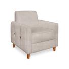 Poltrona Aurora Linho Rustico Areia - Lucadi Home