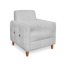 Poltrona Aurora Linho Rustico Grigio - Lucadi Home