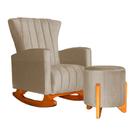 Poltrona Balanço C/ Puff Melinda Suede Cappuccino - LM DECOR Poltrona Balanço C/ Puff Melinda Suede Cappuccino - LM DECOR
