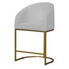 Poltrona Banqueta Mia Recepção Suede Base Metal Dourada - Estopar Poltrona Banqueta Mia Recepção Suede Base Metal Dourada - Estopar