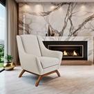 Poltrona Base em Madeira 105cm X 80cm Juliet Bege