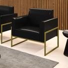 Poltrona Base Industrial Alta Dourado Marisa Corano Preto