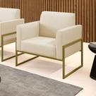 Poltrona Base Industrial Alta Dourado Marisa Linho