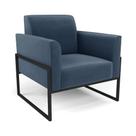 Poltrona Base Industrial Alta Preto Marisa Suede D03 - D'rossi Cor Azul Marinho