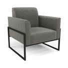 Poltrona Base Industrial Alta Preto Marisa Suede Grafite D03 - D'rossi