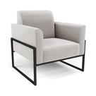 Poltrona Base Industrial Alta Preto Marisa Veludo Cinza D03 - D'rossi