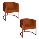 Poltrona Base Industrial Bronze Kit 2 Lety Veludo