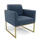 Poltrona Base Industrial Dourado Marisa Suede