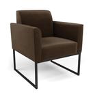 Poltrona Base Industrial Preto Marisa Suede Marrom