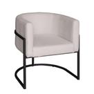 Poltrona Base Industrial Preto Para Sala Lety Blouclê Off White