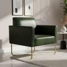 Poltrona Base X Industrial Dourado Marisa Corano Verde