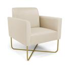 Poltrona Base X Industrial Dourado Marisa material sintético Bege D03 - D'rossi Poltrona Base X Industrial Dourado Marisa material sintético Bege D03 - D'rossi