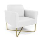 Poltrona Base X Industrial Dourado Marisa material sintético Branco D03 - D'rossi
