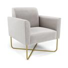 Poltrona Base X Industrial Dourado Marisa Veludo Cinza D03 - D'rossi