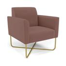 Poltrona Base X Industrial Dourado Marisa Veludo D03 - D'rossi Cor Rose