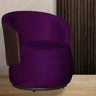 Poltrona Beatriz Veludo Roxo Com Composê Marrom - Vallisa Decor Poltrona Beatriz Veludo Roxo Com Composê Marrom - Vallisa Decor
