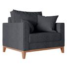 Poltrona Beny Com Pés e Base de Madeira - Élpis Móveis