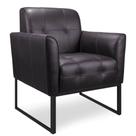 Poltrona Bia Couro Marrom A102 Base Metálica Industrial Preto - D'rossi