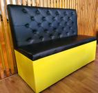 Poltrona booth 1,40cm ouropreto capitone duplo costurado