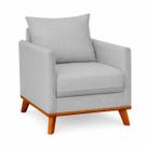 Poltrona Boucle Design Orgânico e Moderno Decorativa Bege e Cinza Top Sofás Poltrona Boucle Design Orgânico e Moderno Decorativa Bege e Cinza Top Sofás