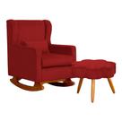 Poltrona C/ Puff Balanço Amamentação Aurora Suede Vermelho - LM DECOR Poltrona C/ Puff Balanço Amamentação Aurora Suede Vermelho - LM DECOR