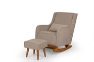 Poltrona Cadeira Amamentação Balanço Baby Slim Puff Almofada Suede Veludo
