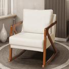 Poltrona Cadeira Balanço Amber Luxo Madeira Maciça Veludo Bege- MABE MAGAZINE Poltrona Cadeira Balanço Amber Luxo Madeira Maciça Veludo Bege- MABE MAGAZINE