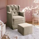Poltrona Cadeira de Amamentação Balanço e Puff Ternura Suede Speciale Home
