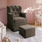 Poltrona Cadeira de Amamentação Balanço e Puff Ternura Suede Star Confort