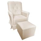Poltrona Cadeira De Amamentação Com Balanço E Puff Ana Alice Veludo Bege Mz Decor Poltrona Cadeira De Amamentação Com Balanço E Puff Ana Alice Veludo Bege Mz Decor