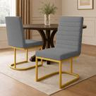 Poltrona Cadeira de Jantar Base de Ferro Mirelle Bordado Horizontal Boucle Grafite