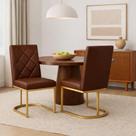 Poltrona Cadeira de Jantar Base de Ferro Mirelle Bordado Matelassê material sintético Marrom Poltrona Cadeira de Jantar Base de Ferro Mirelle Bordado Matelassê material sintético Marrom