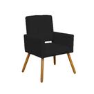 Poltrona Cadeira Decorativa Camila Pés Palito Sala de Estar Suede Preto - INCASA DECOR