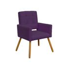 Poltrona Cadeira Decorativa Camila Pés Palito Sala de Estar Suede Roxo - INCASA DECOR