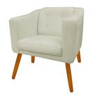 Poltrona Cadeira Decorativa Céci Sala de Estar Recepção Escritório Consultório Suede Bege - Damaffê Móveis Poltrona Cadeira Decorativa Céci Sala de Estar Recepção Escritório Consultório Suede Bege - Damaffê Móveis