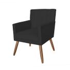 Poltrona Cadeira Decorativa Estofada Para Consultório Onix Corano Preto - LM DECOR