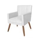 Poltrona Cadeira Decorativa Estofada Para Consultório Onix Suede Branco - LM DECOR