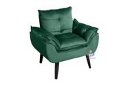 Poltrona/Cadeira Decorativa Glamour Com Pés Quadrado Verde