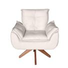 Poltrona/cadeira Decorativa Glamour Opala Com Base Giratória 30cm Em Madeira Bege