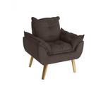 Poltrona/cadeira Decorativa Glamour Opala Com Pés Quadrado Marrom