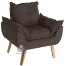 Poltrona/Cadeira Decorativa Glamour Opala Marrom Com Pés Quadrado