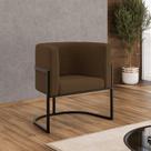 Poltrona Cadeira Decorativa Lua Recepção Base de Ferro Black