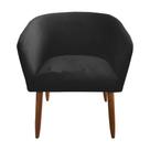 Poltrona Cadeira Decorativa Para Recepção Escritório Salão Beleza Sala Espera Estar Jantar Alice - Sued Preto
