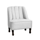 Poltrona Cadeira Decorativa Para Sala de Estar e Quarto Teles Suede Branco