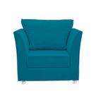 Poltrona Cadeira Decorativa Para Sala E Quarto Lisboa Suede Azul Turquesa