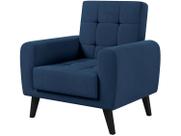 Poltrona Cadeira Decorativa Pés Madeira Livia Azul Matrix Poltrona Cadeira Decorativa Pés Madeira Livia Azul Matrix